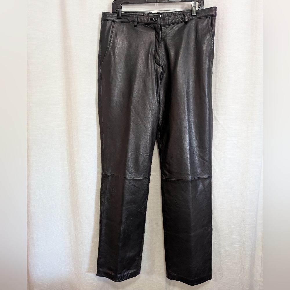 Irvine Park Lamb Napa Leather Pants Size 16 MS Buttery Soft And Lined